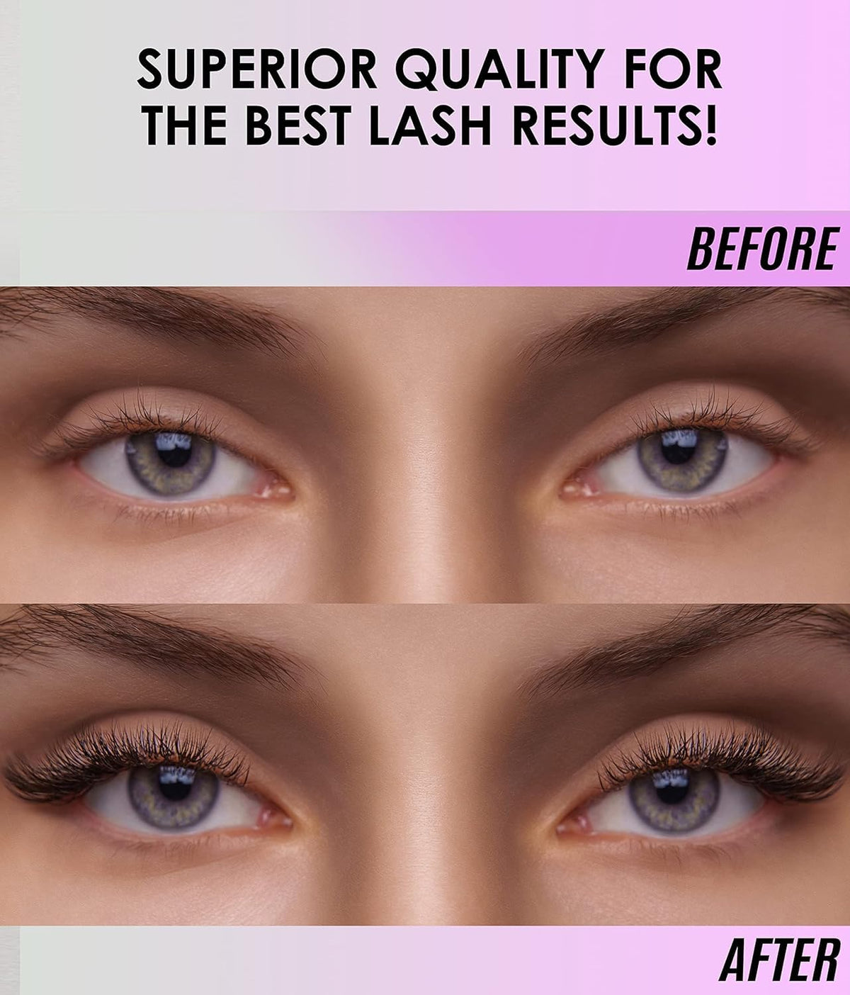 STACY LASH salon lifestyle application portraying a technician using low-fume formula comfortably