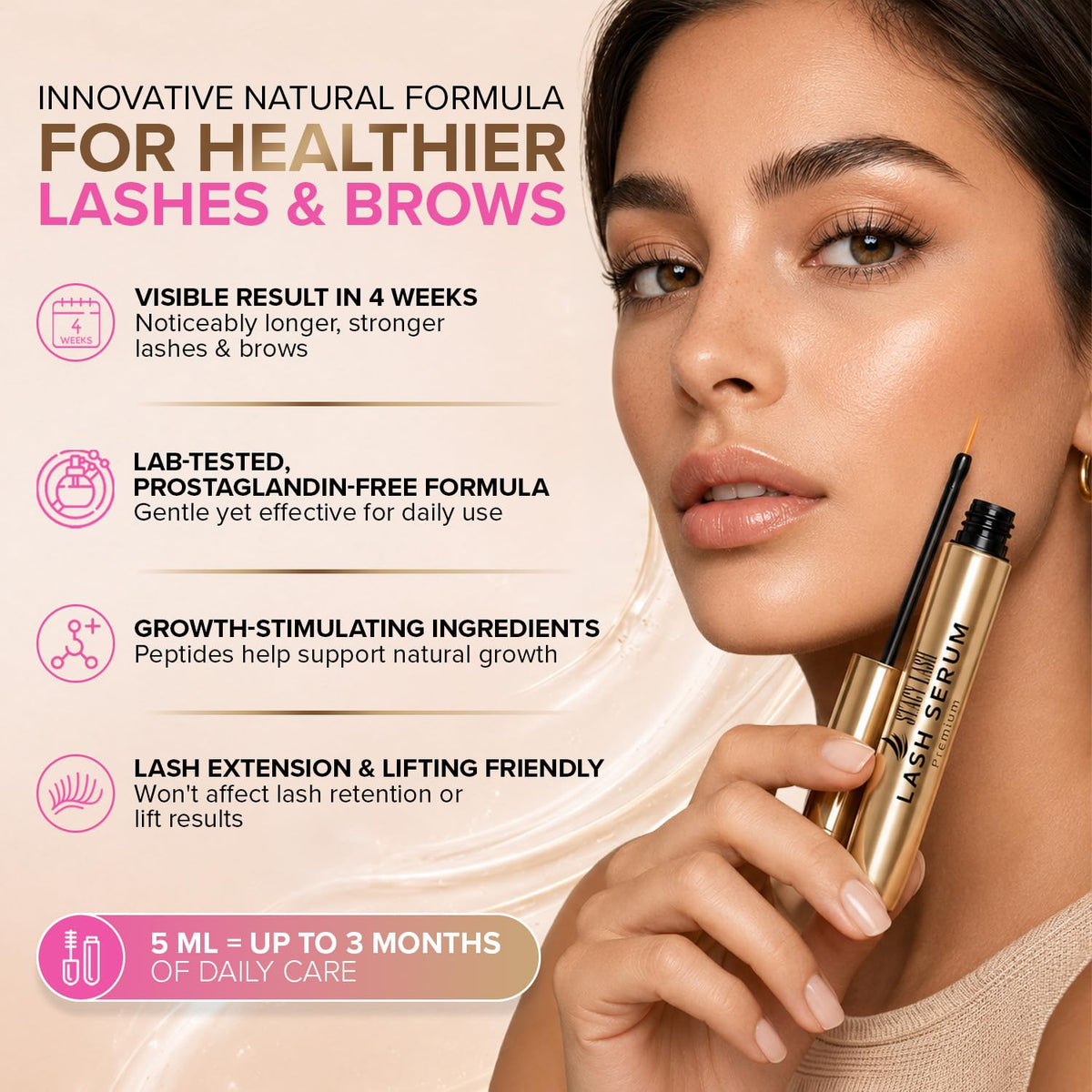 STACY LASH clear serum drop highlighting lightweight texture