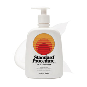 Standard Procedure front packaging showing SPF and size, clear protection benefit