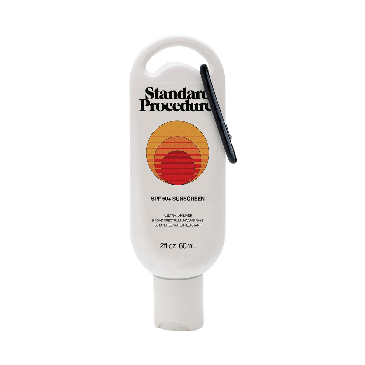 Standard Procedure front packaging showing SPF 50+ tube and benefits