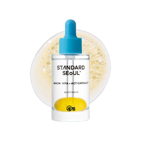 Standard Seoul front packaging of Brightening Bouncy Boost Serum showing bottle and label benefits