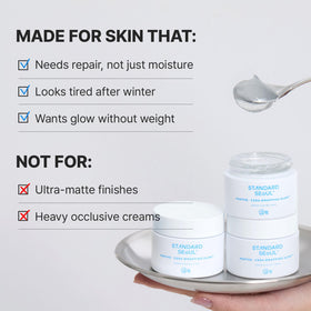 Standard Seoul ingredients label highlighting panthenol and ceramides