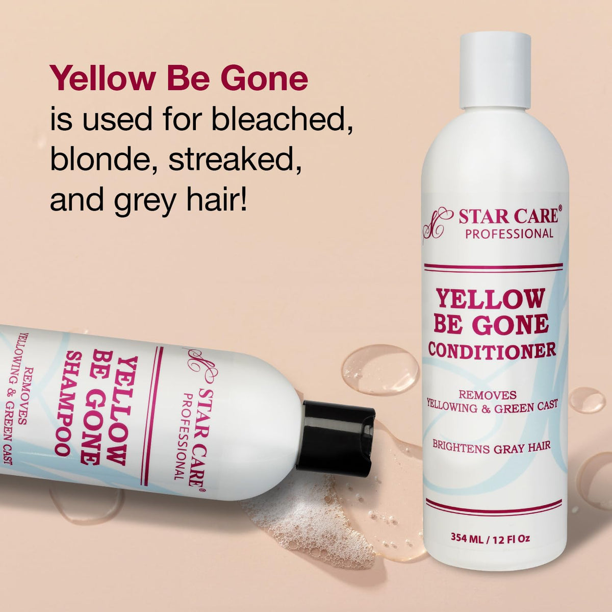 STAR CARE before and after blonde hair showing reduced brassiness