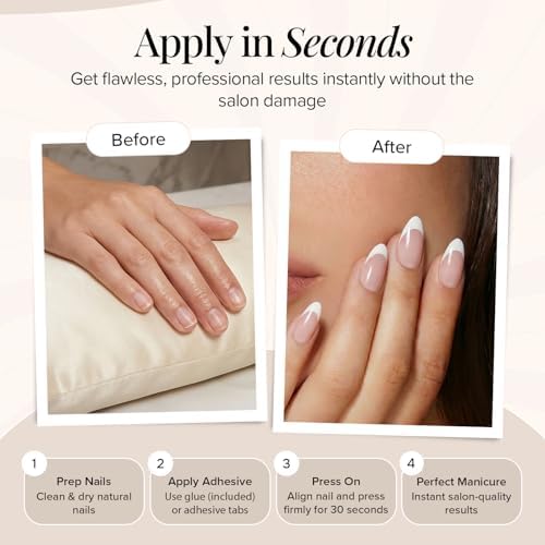 Static Nails in-hand application demonstrating quick pop-on use and easy wear
