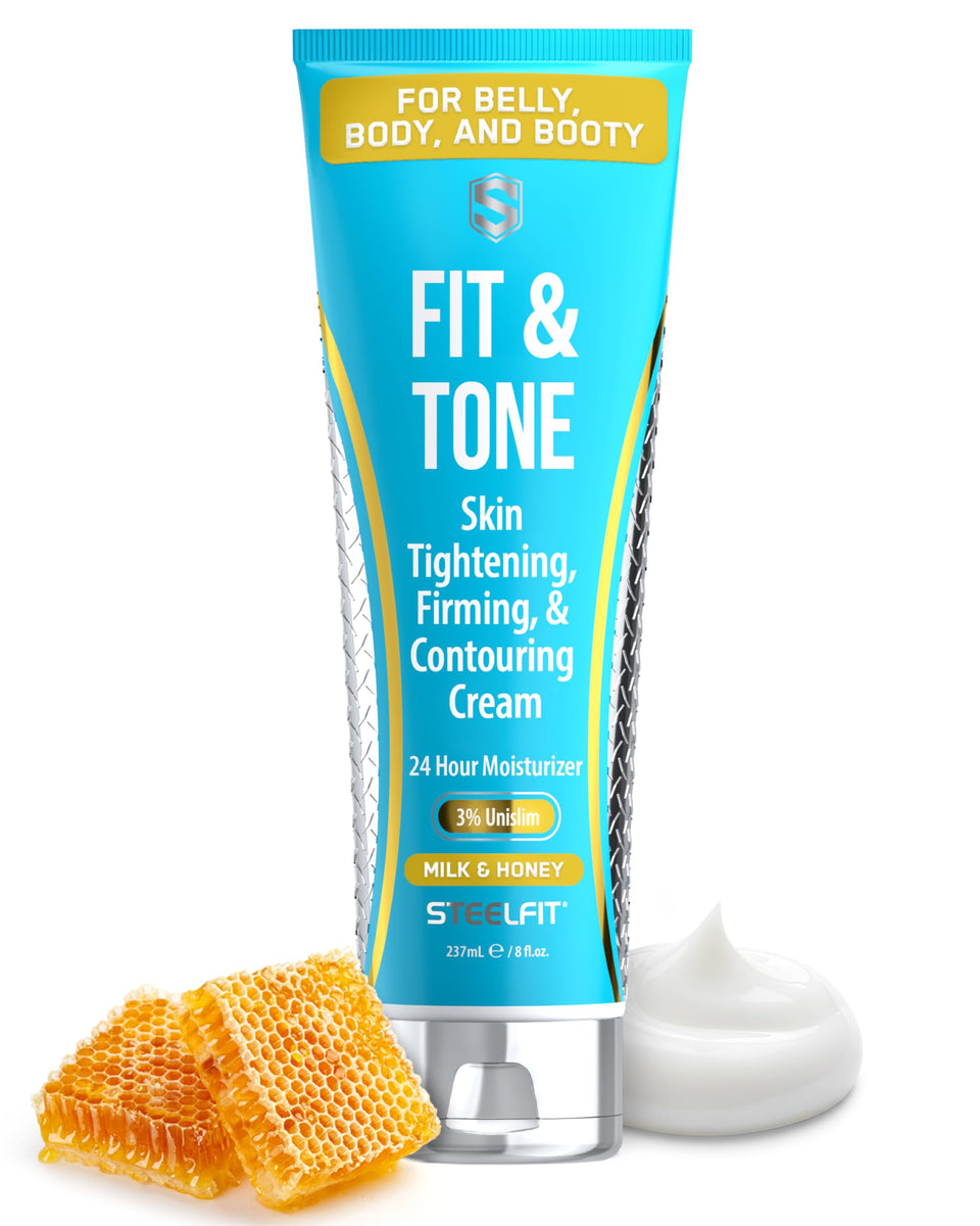 SteelFit front packaging showing milk and honey scent and benefits