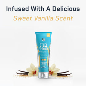 SteelFit lifestyle image post-workout showing radiant skin and enhanced muscle definition