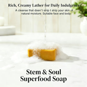 Stem and Soul bar angled side view revealing shape and clean edges for easy grip