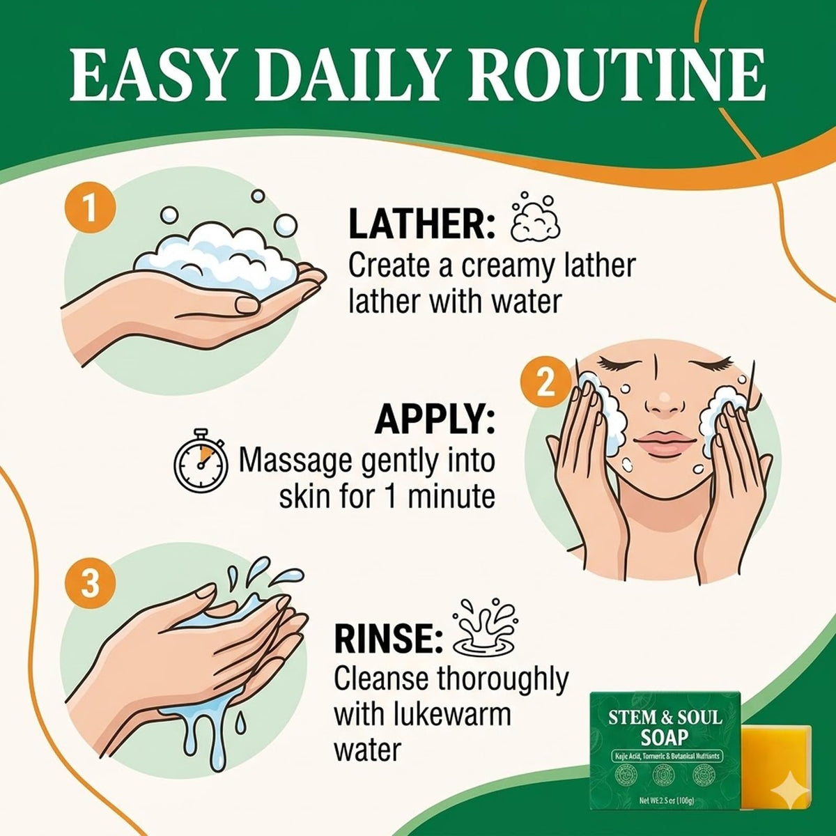 Stem and Soul soap staged in bathroom lifestyle to show everyday use and routine benefit