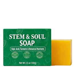 Stem and Soul front packaging showing soap bar and label, highlighting clarity benefits