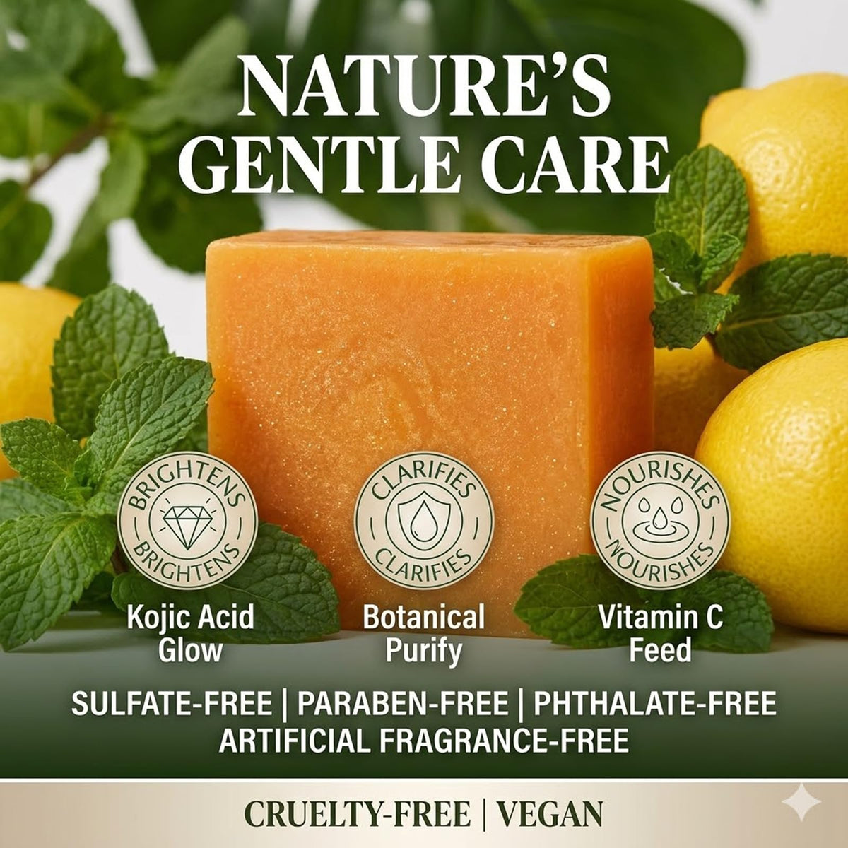 Stem and Soul label ingredients detail displaying turmeric and lemon components for ingredient clarity