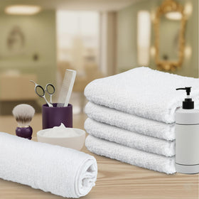 STF Linen towel placed on salon station showing professional neatness and utility
