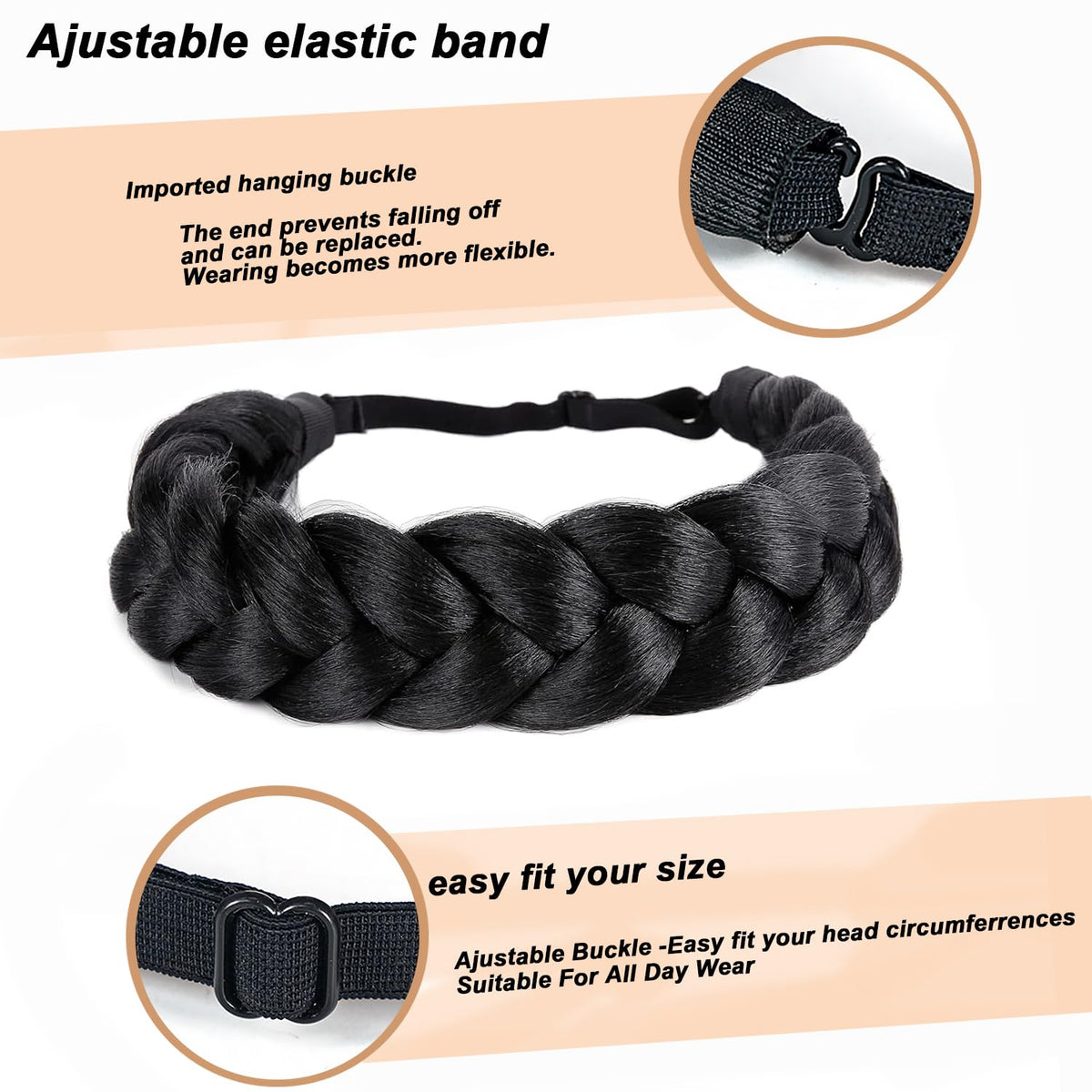 STHEJFB elastic strap detail showing adjustable fit benefit