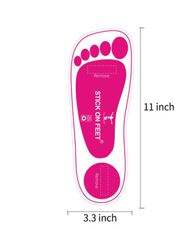STICKONFEET adhesive back detail demonstrating secure hold during application