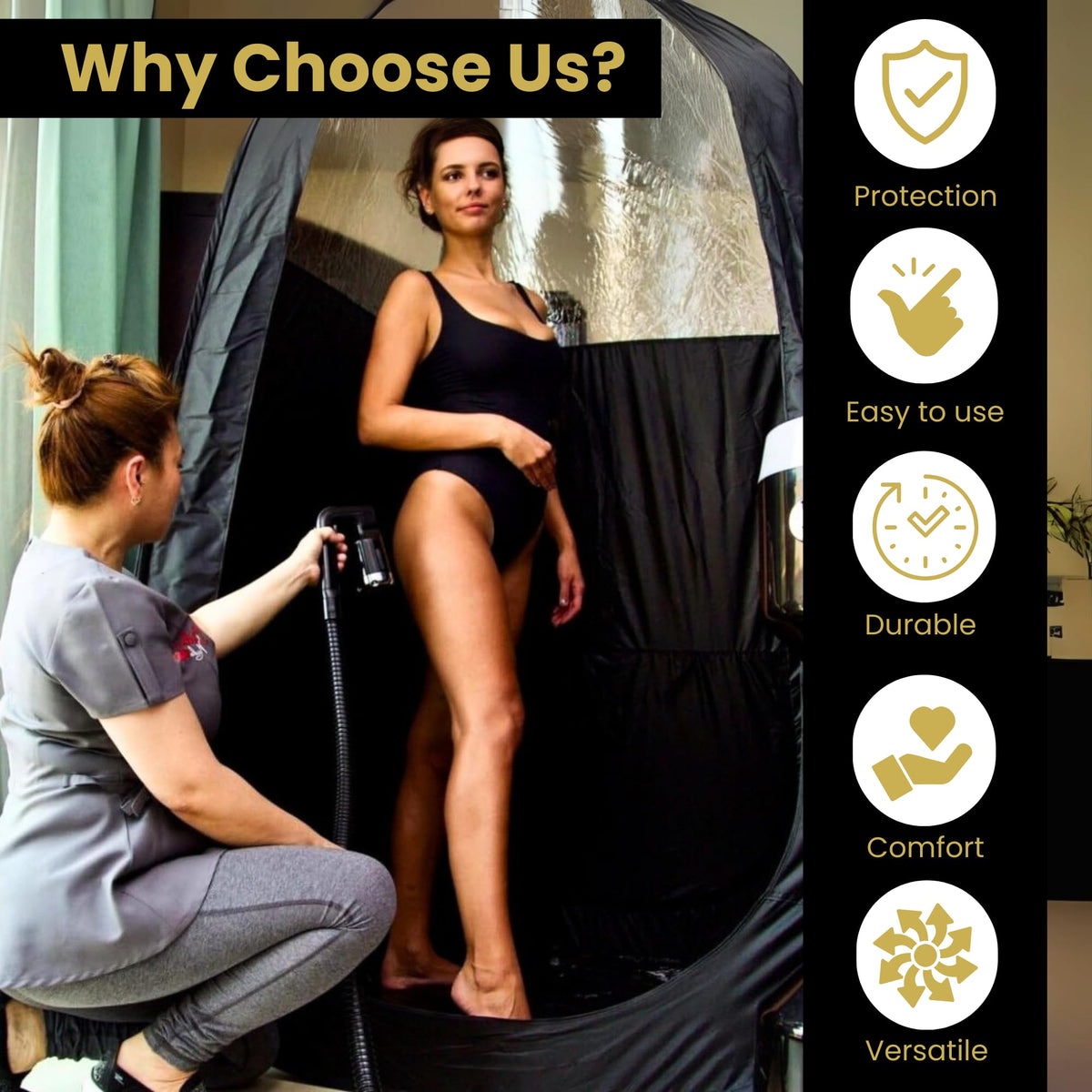 STICKONFEET in use with salon client standing for slip-resistant benefit