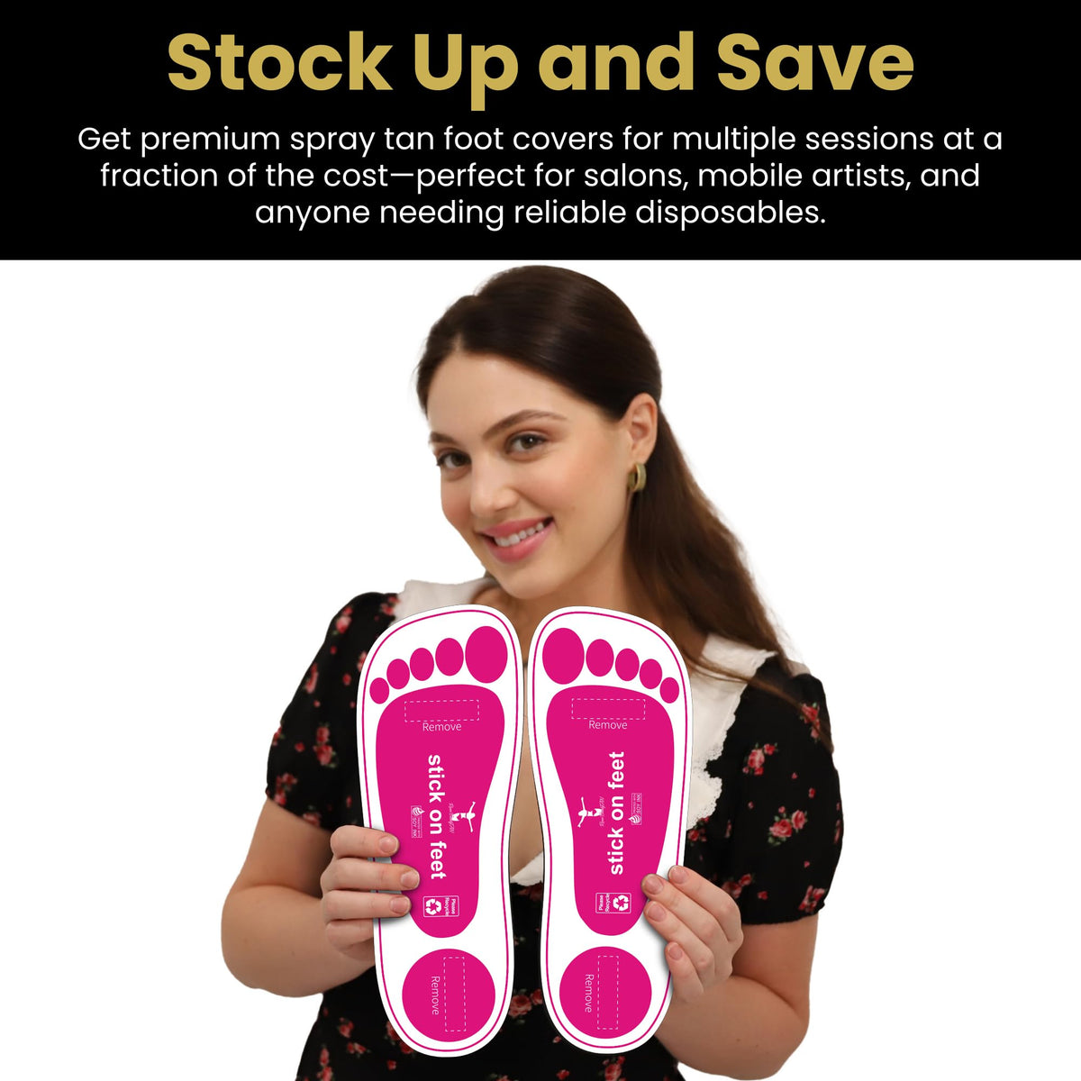 STICKONFEET label and contents showing pack convenience and quantity