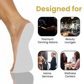 STICKONFEET pad held in hand to show scale and easy single-use convenience