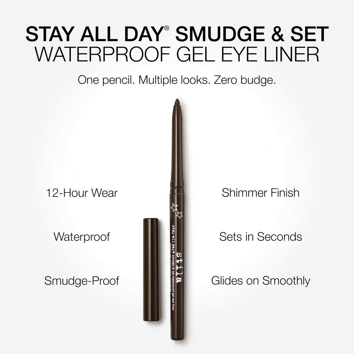 stila gel liner swatch on arm showing rich pigment and single-swipe payoff