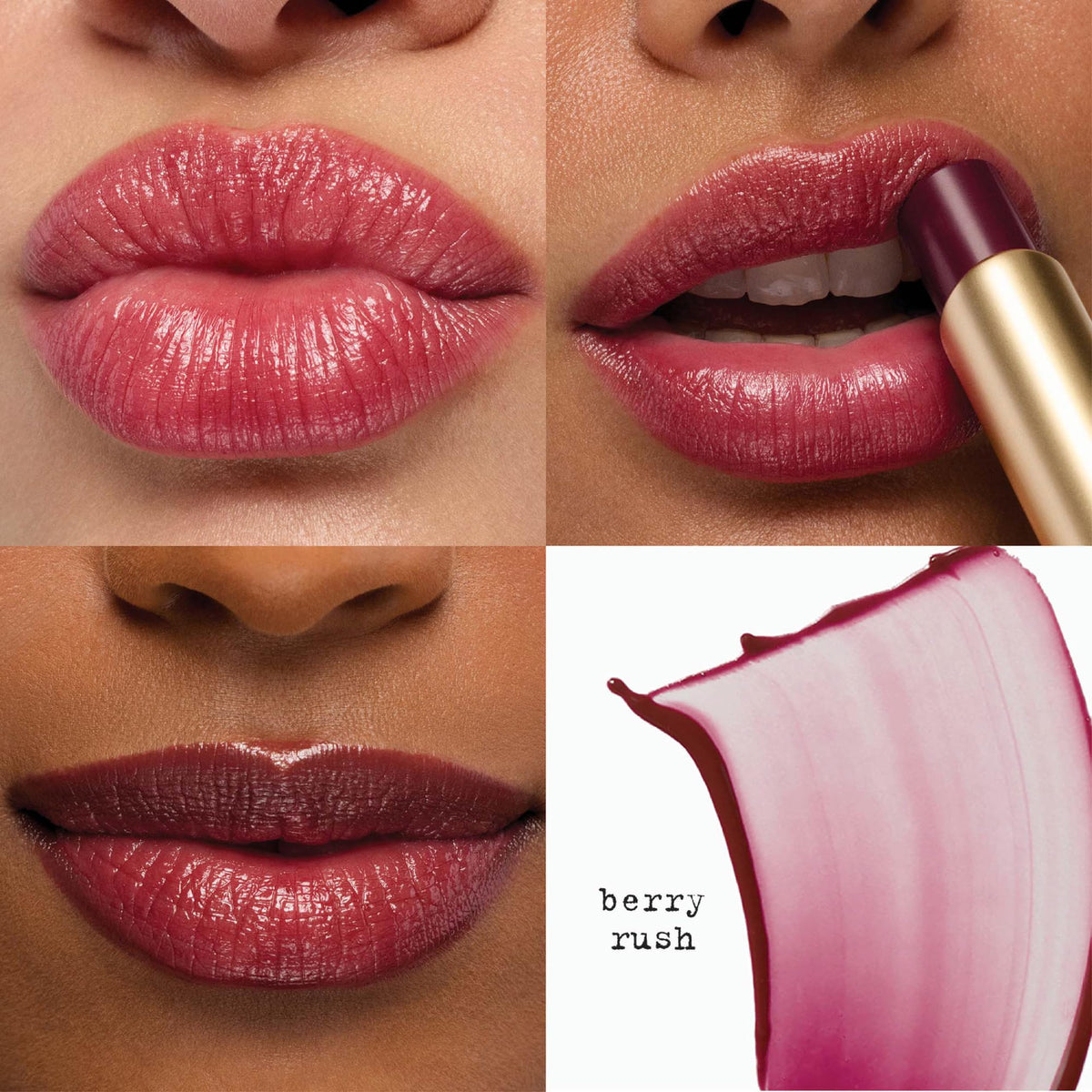stila berry rush swatch on skin showing sheer tint and luminous shine