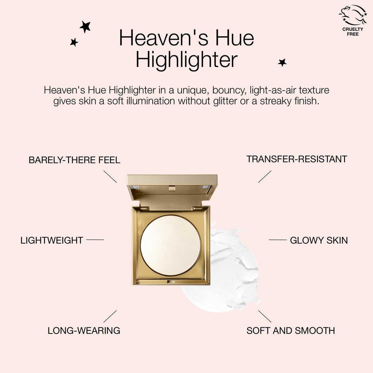 stila highlighter held in hand to show compact size and convenient on-the-go portability