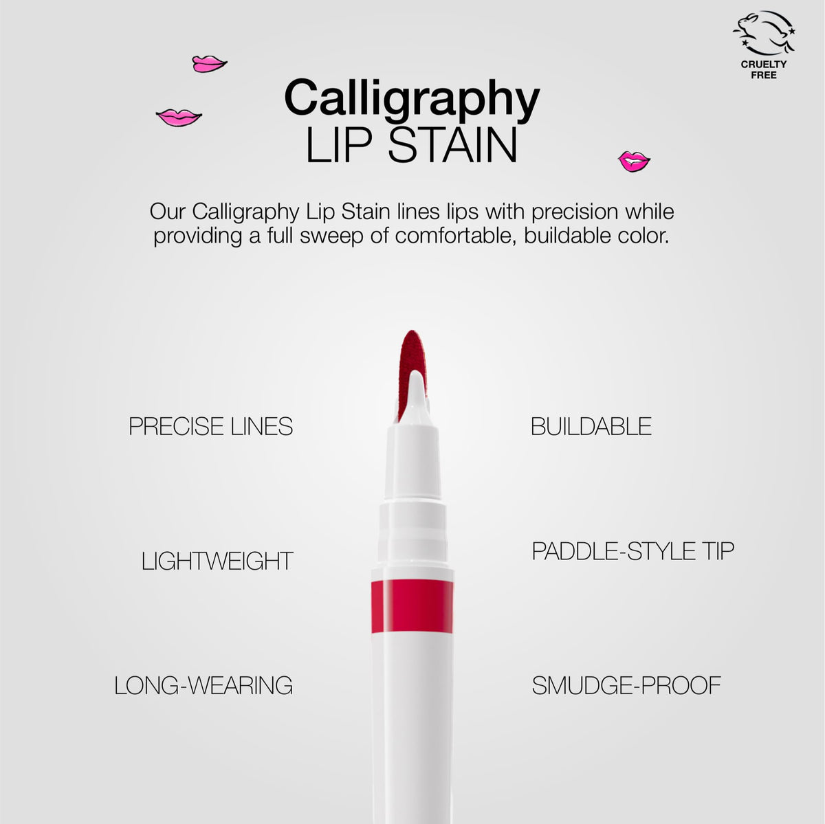 stila Calligraphy Lip Stain texture swipe on arm shows sheer, buildable color and moisturizing finish