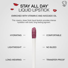 stila model wearing sheer azalea outdoors, illustrating natural matte color and everyday style