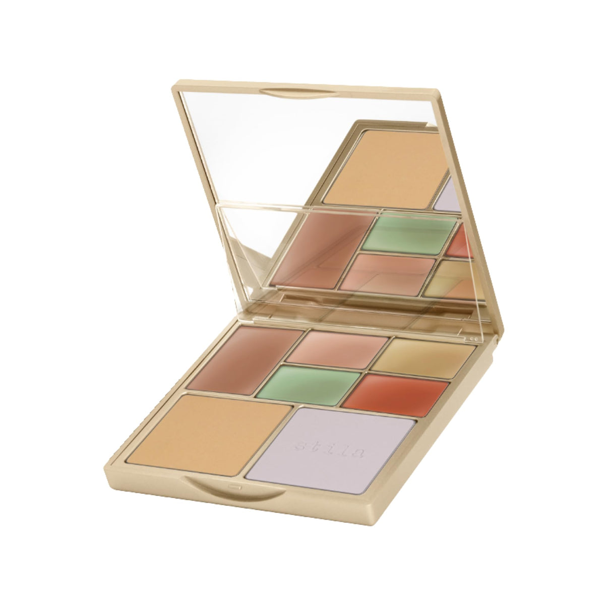 stila palette open interior showing five creams and two powders, easy shade selection