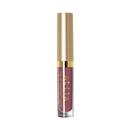 stila front packaging showing travel-size tube and bold matte color benefit of portability