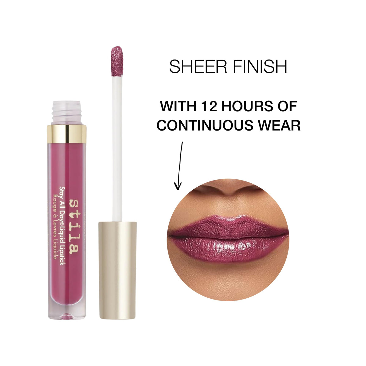 stila lipstick texture close-up highlighting matte yet hydrating finish for comfortable wear