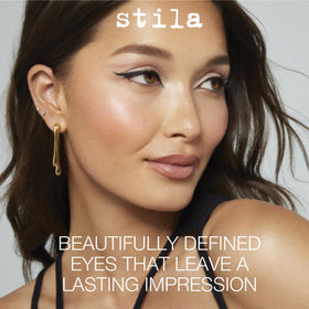 stila ink swipe on skin showing rich intense black pigment and smooth glide