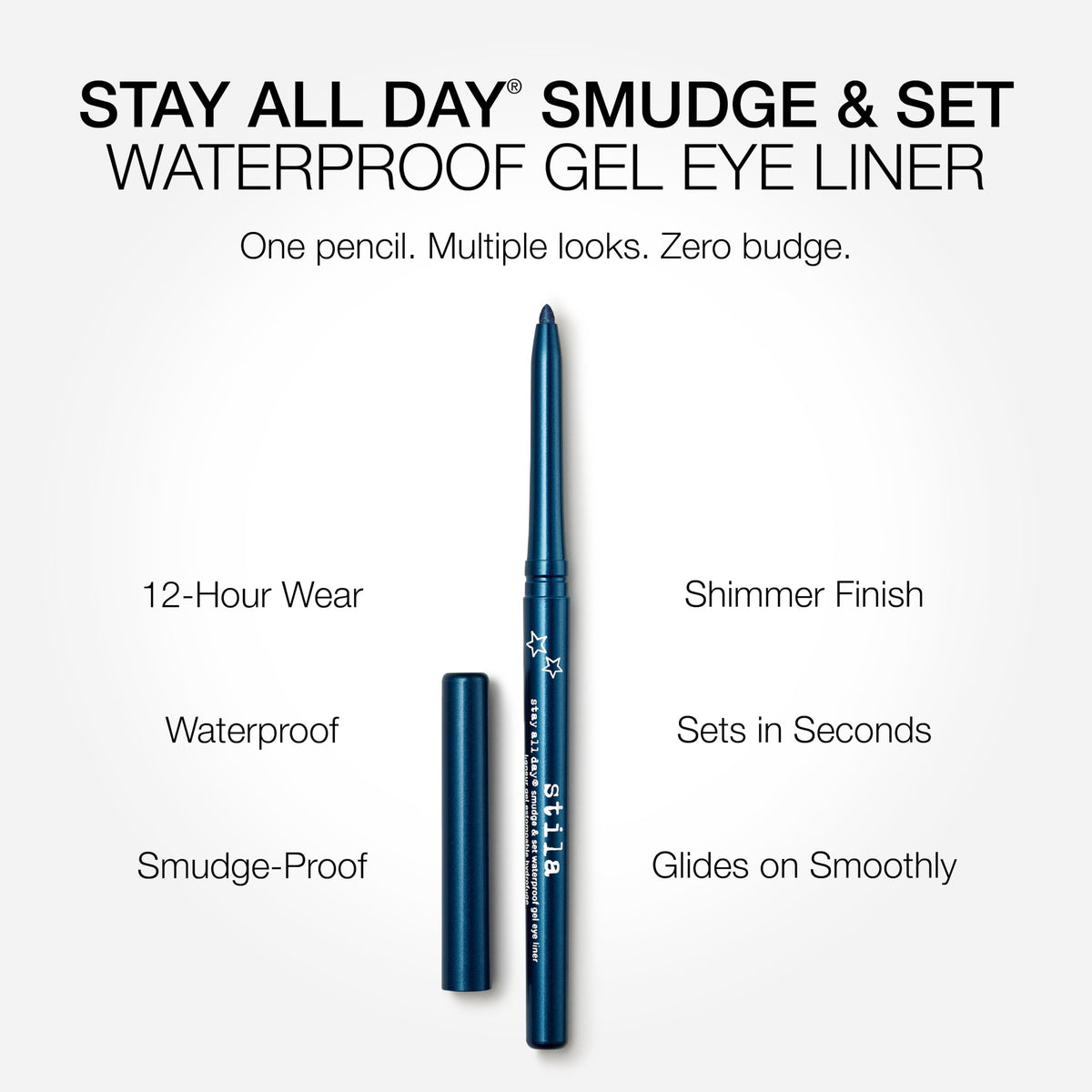 stila swipe of gel liner on skin showing rich pigment and smooth texture