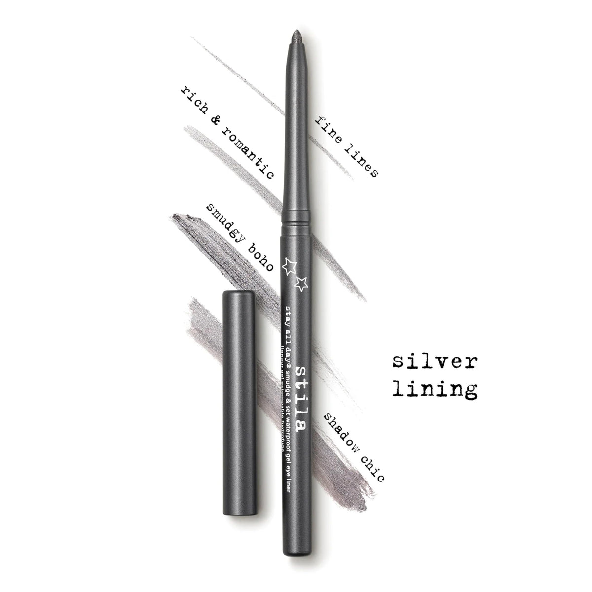 stila liner on waterline demonstrating waterproof, no-run benefit