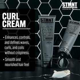 STMNT cream in hand demonstrating recommended amount and easy dosing benefit