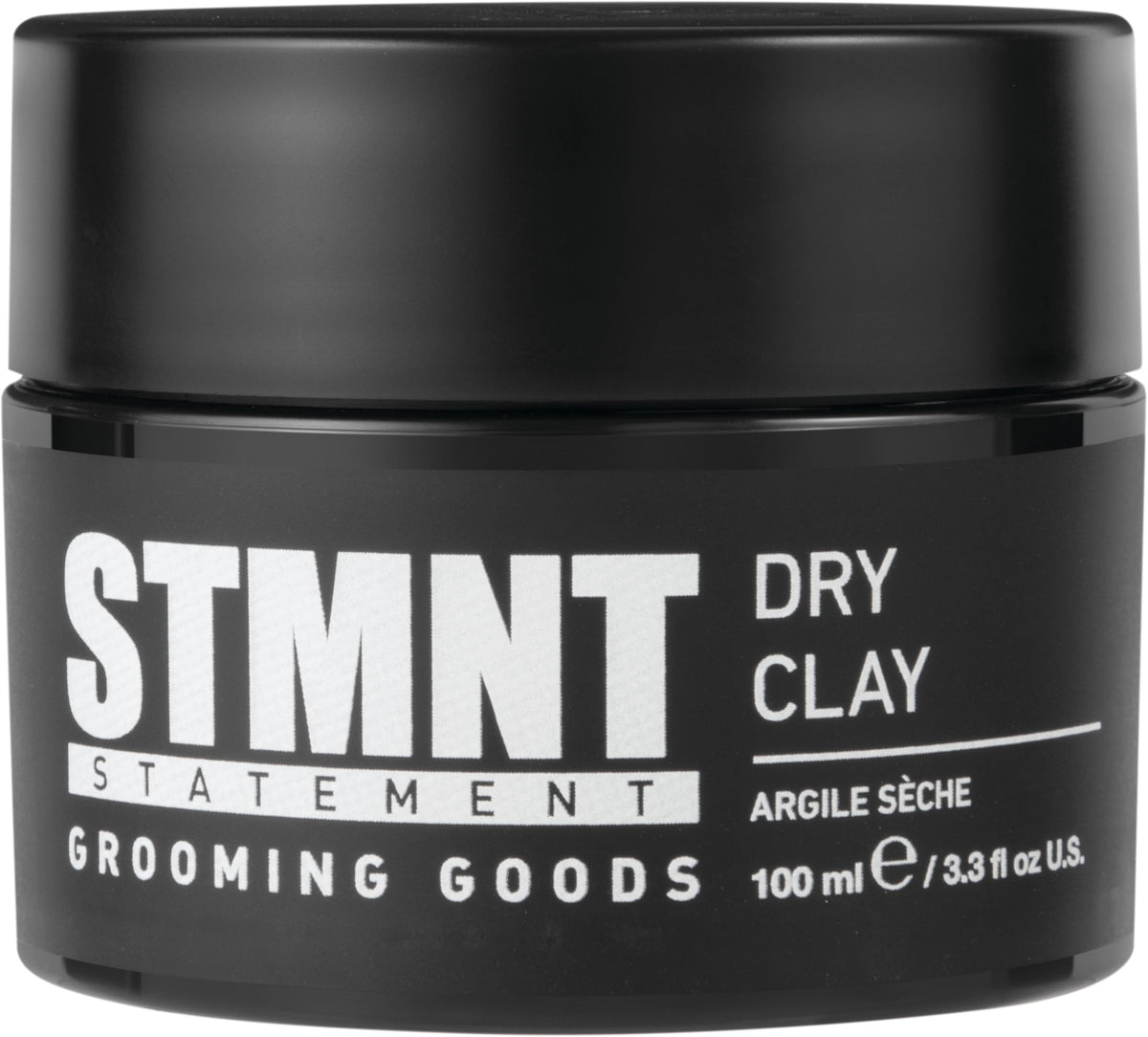 STMNT dry clay front tube showing branding and compact size benefit