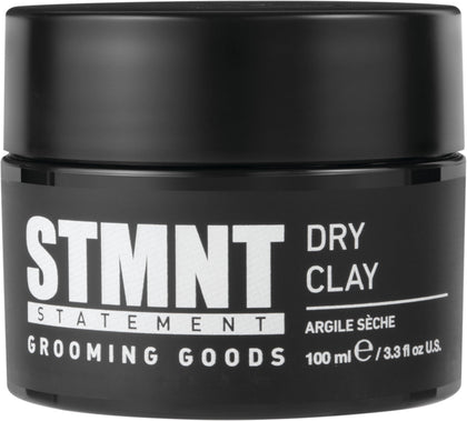 STMNT dry clay front tube showing branding and compact size benefit