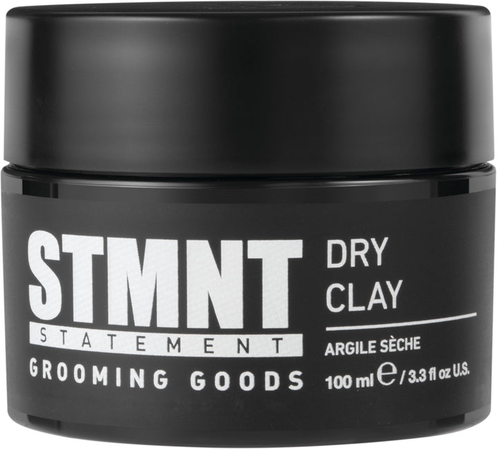 STMNT dry clay front tube showing branding and compact size benefit