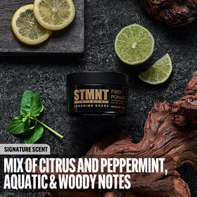 STMNT close-up of pomade texture highlighting elastic fibers and pliability