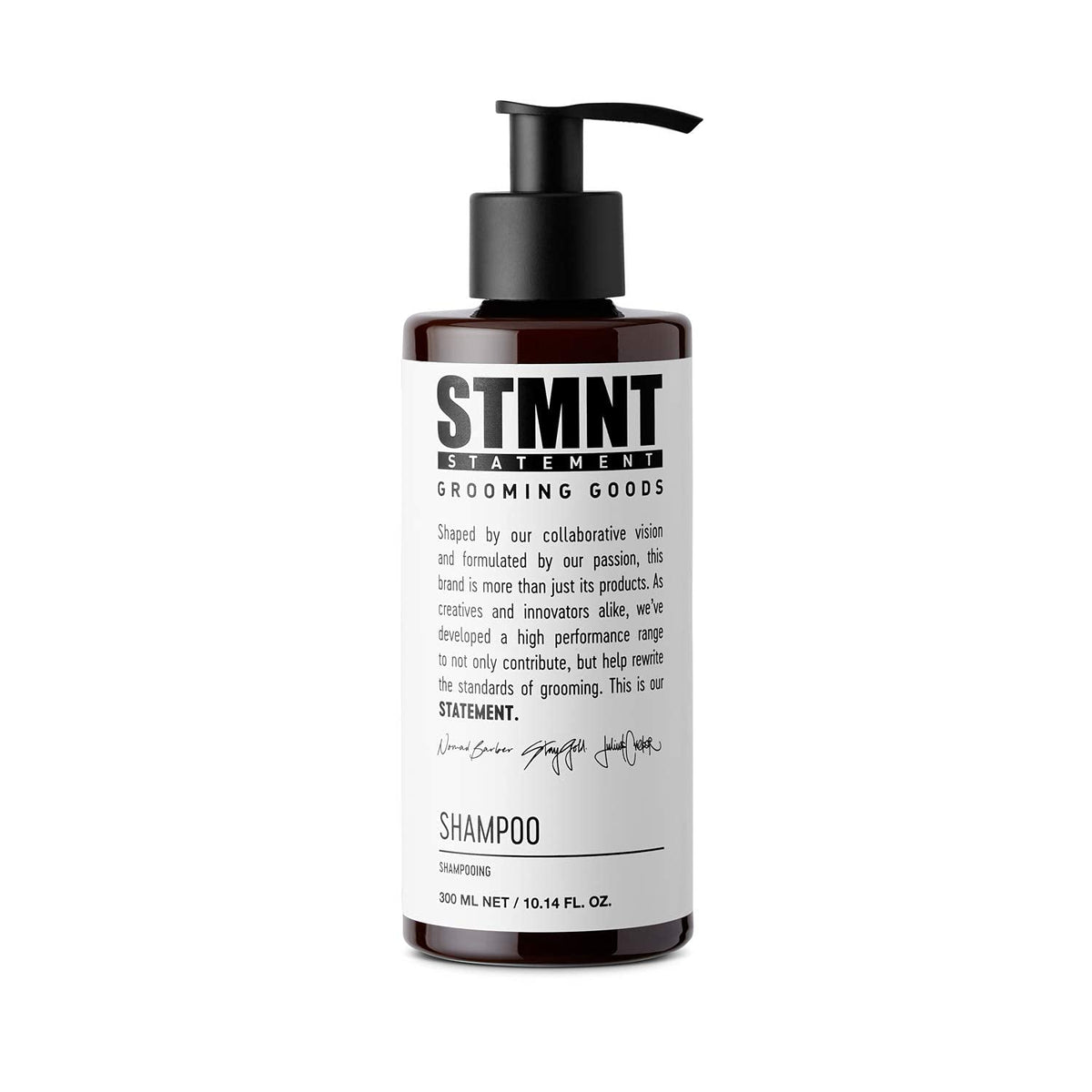 STMNT front packaging showing bottle and brand, highlights clean design and clarity