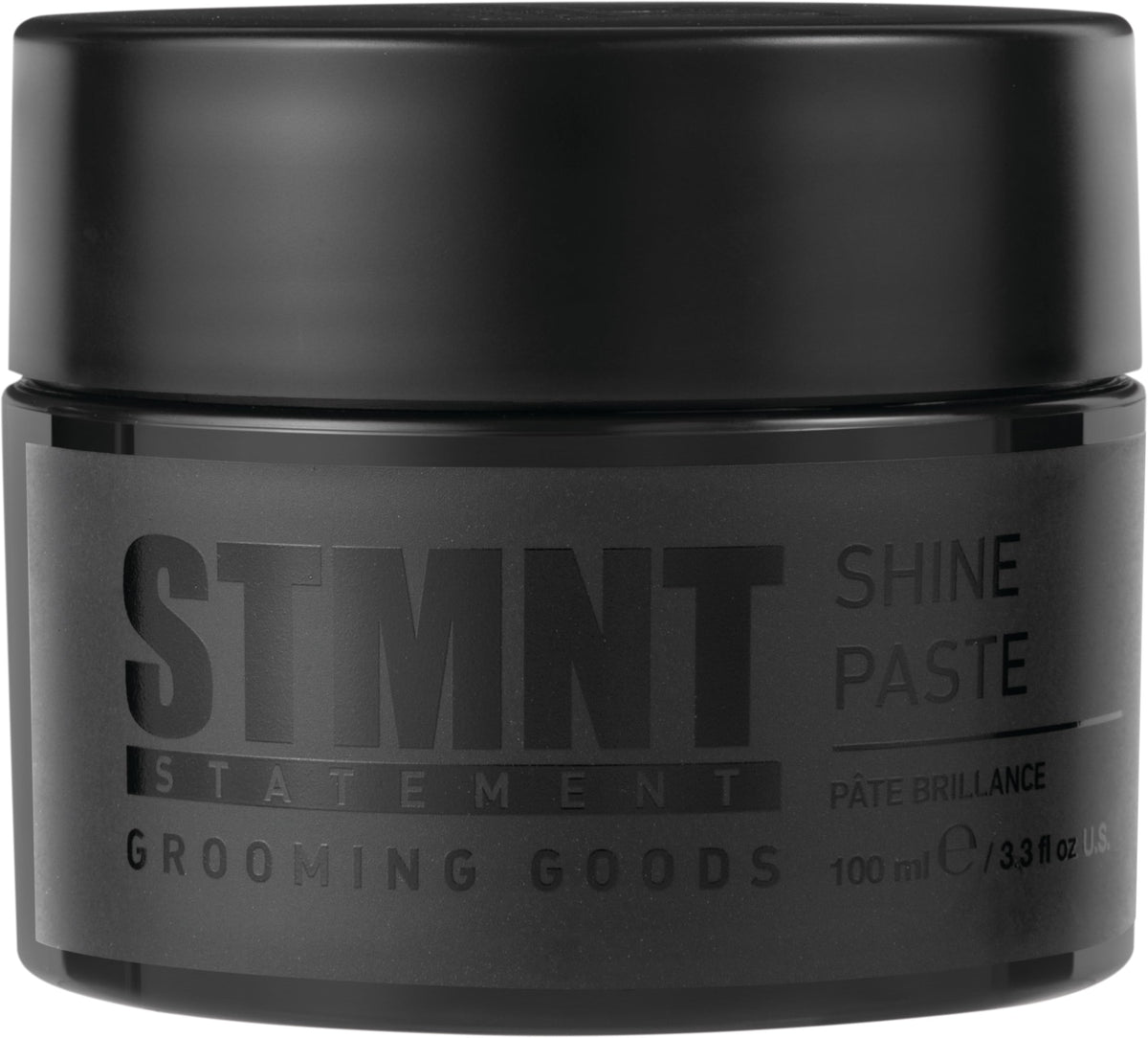 STMNT front jar shot showing branding and compact 3.38 oz size for travel convenience