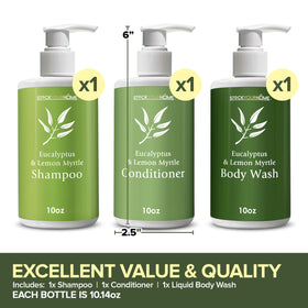 Stock Your Home bottles group lined up, easy-to-store set that simplifies restocking