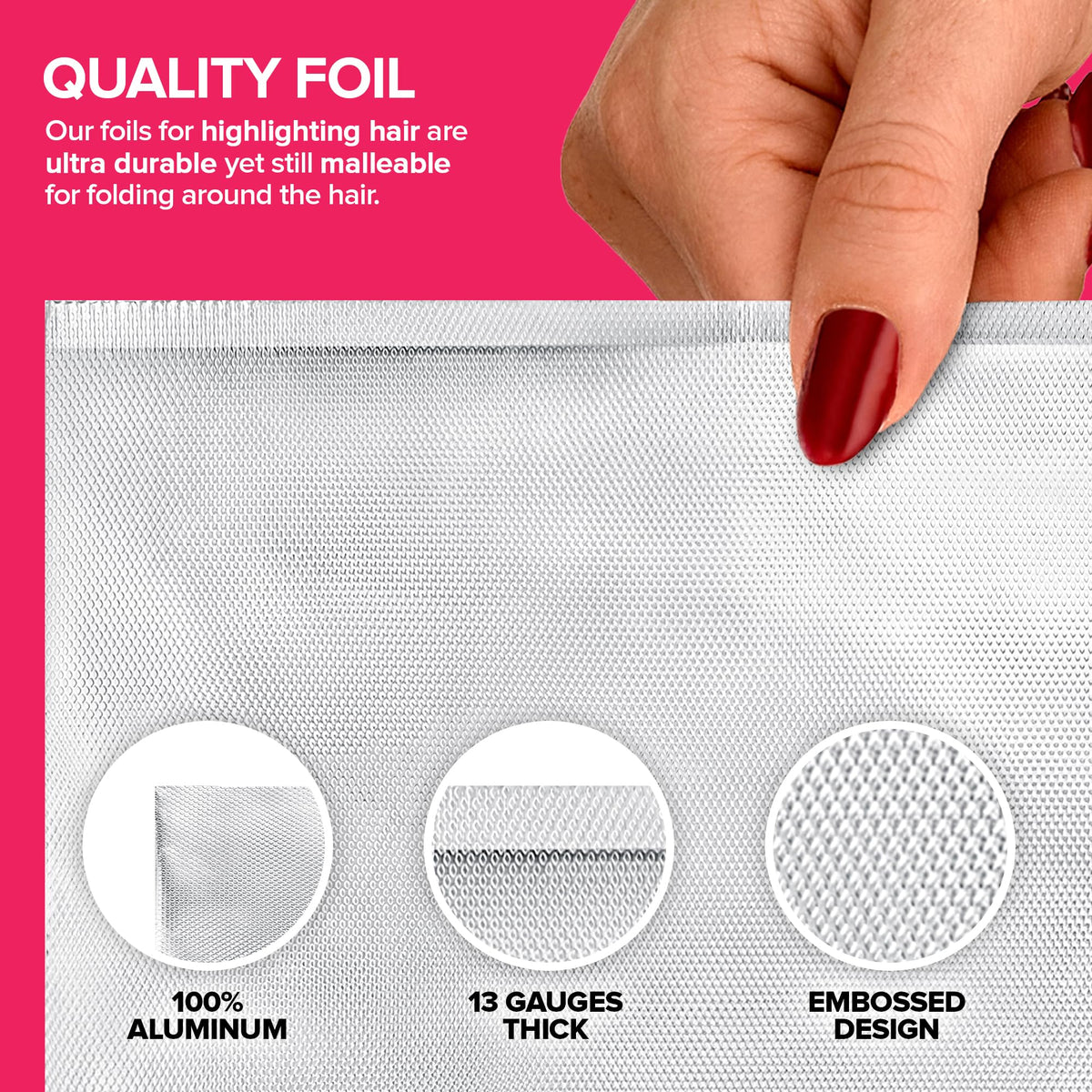 Stock Your Home foil sheet next to ruler showing 9-inch width for larger sections