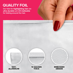 Stock Your Home foil sheet next to ruler showing 9-inch width for larger sections