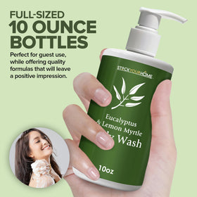 Stock Your Home texture lather on hand, rich foam demonstrating gentle cleansing