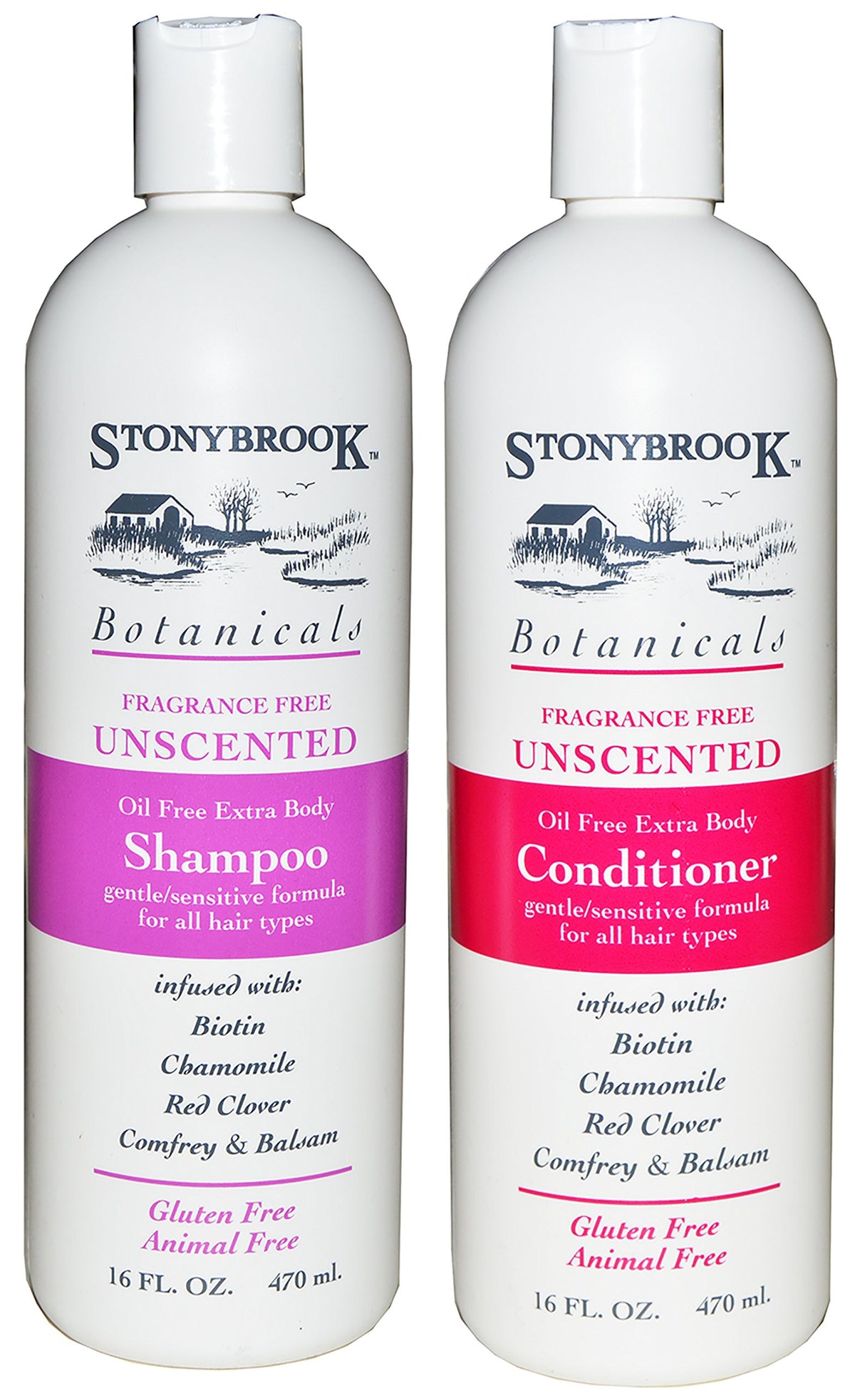 Stonybrook front bottles showing unscented set for gentle daily care