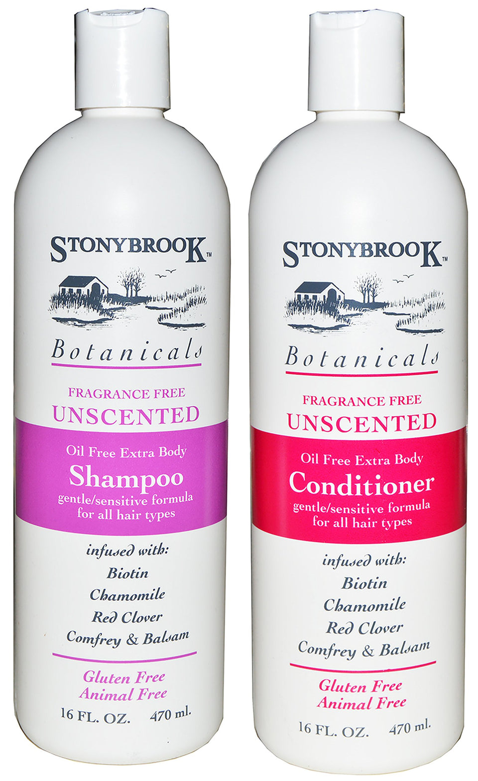 Stonybrook front bottles showing unscented set for gentle daily care