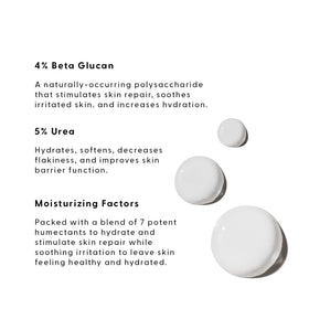 Stratia Aqua Factory ingredient label detail showing beta-glucan and urea benefits