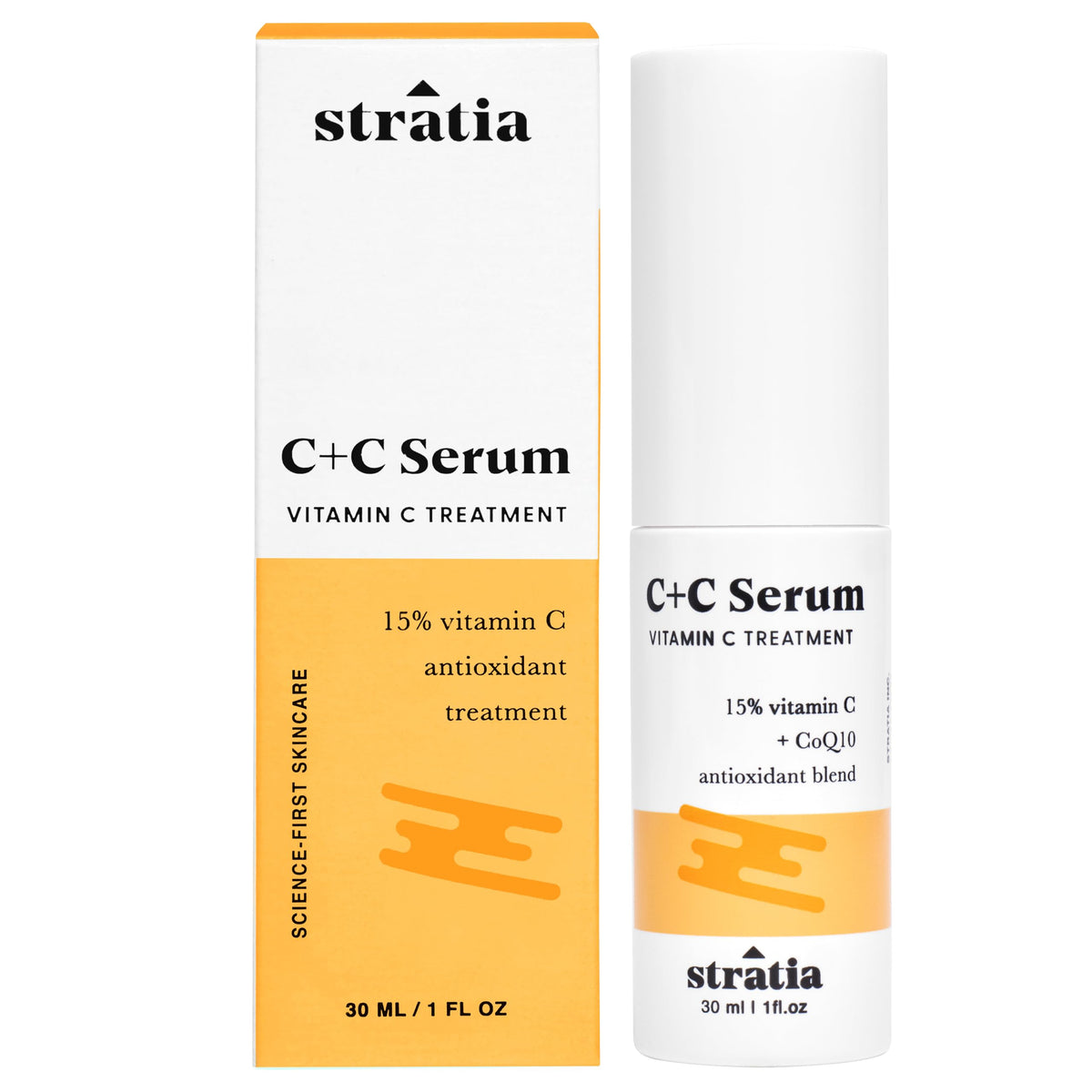 Stratia C+C front packaging showing bottle and label for clear identification and benefit