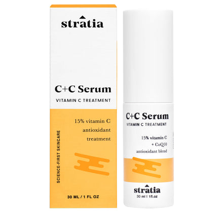 Stratia C+C front packaging showing bottle and label for clear identification and benefit