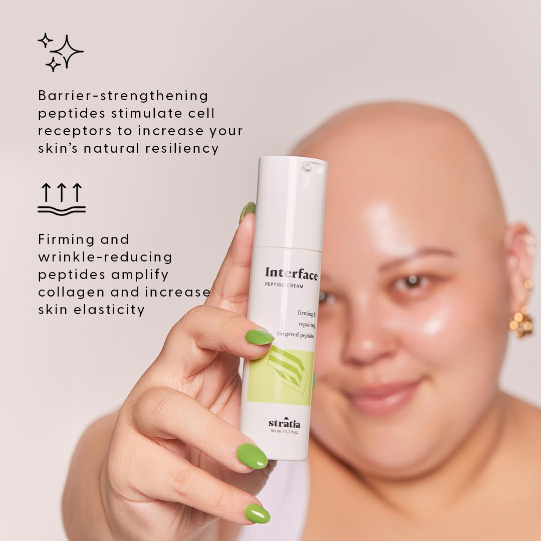 Stratia product label close-up showing ingredients and formulation benefits