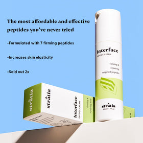 Stratia cream texture close-up highlighting lightweight, fast-absorbing finish