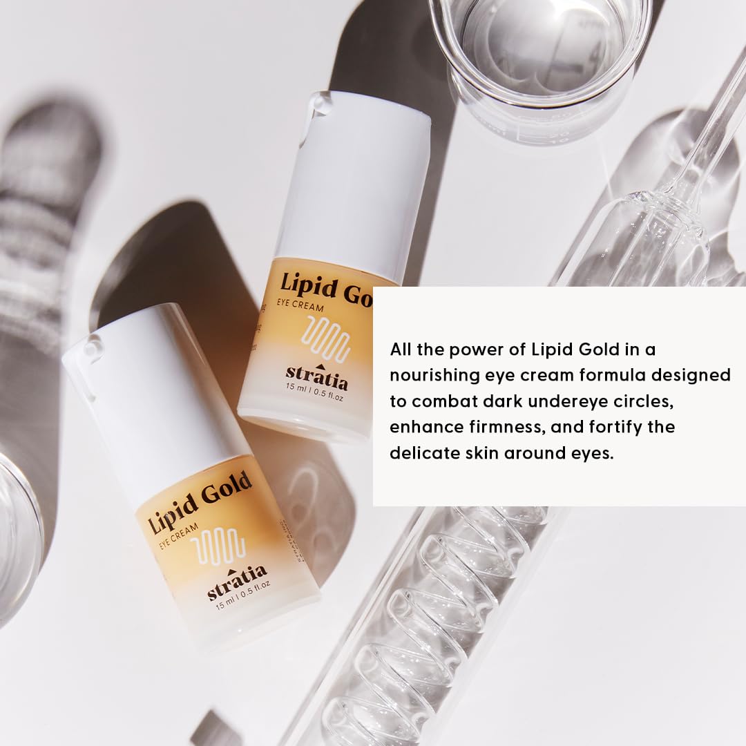 Stratia Lipid Gold held in hand showing 0.5 fl. oz size and portability